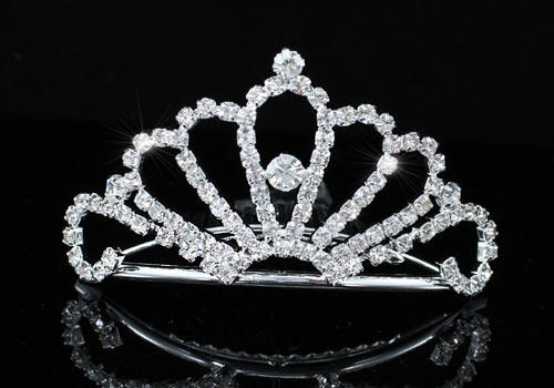 Bridal Flower Girl Rhinestone Mini Tiara Comb XT1489-0